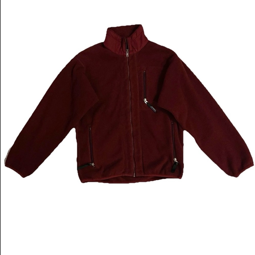 Patagonia Burgundy Full Zip Fleece Jacket Regular Fit Outdoor Pockets Vintage